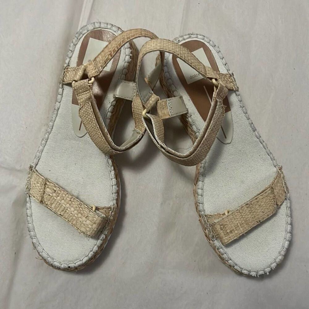 DOLCE VITA MYRA RAFFIA STRAW FOAM SANDALS SIZE 9.5